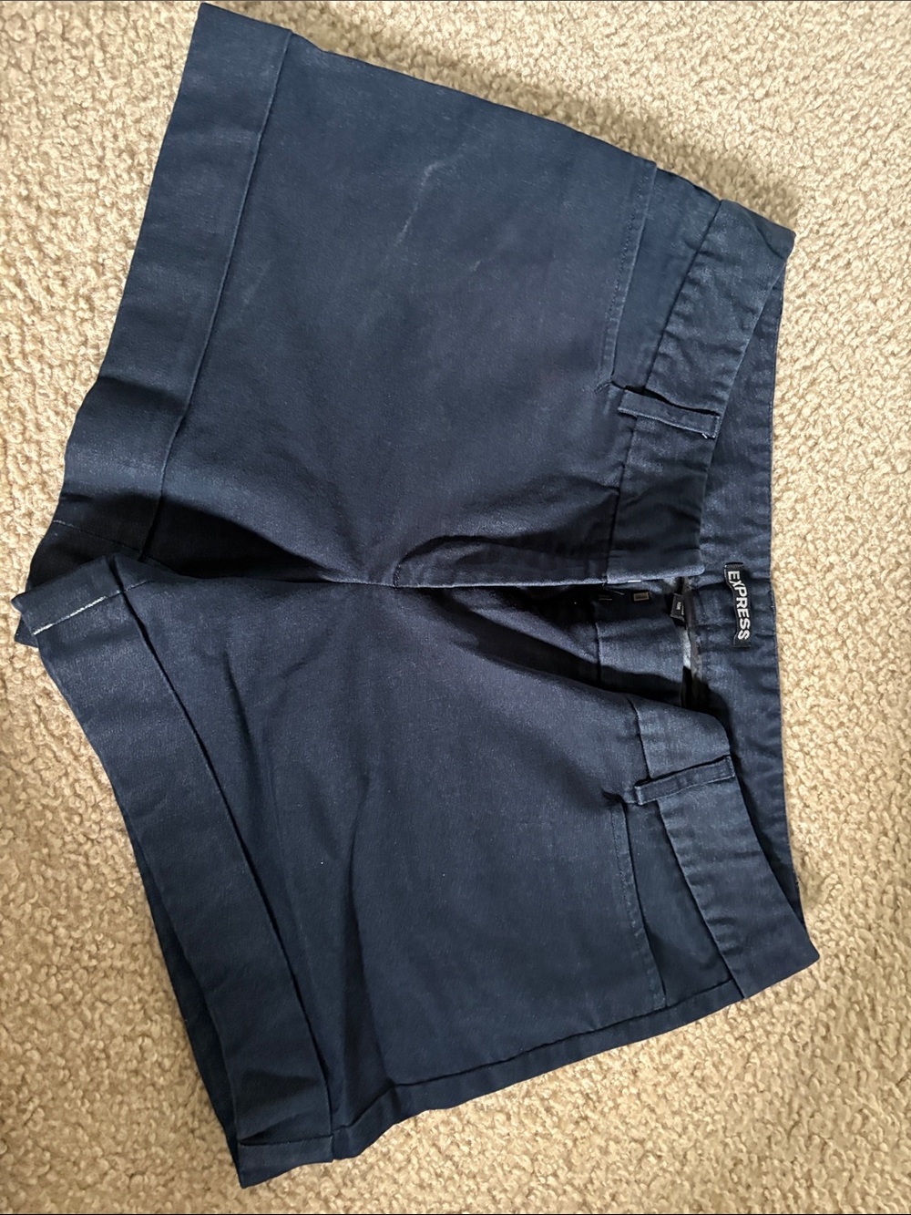 Express Women’s Dark Navy Flat Front Shorts